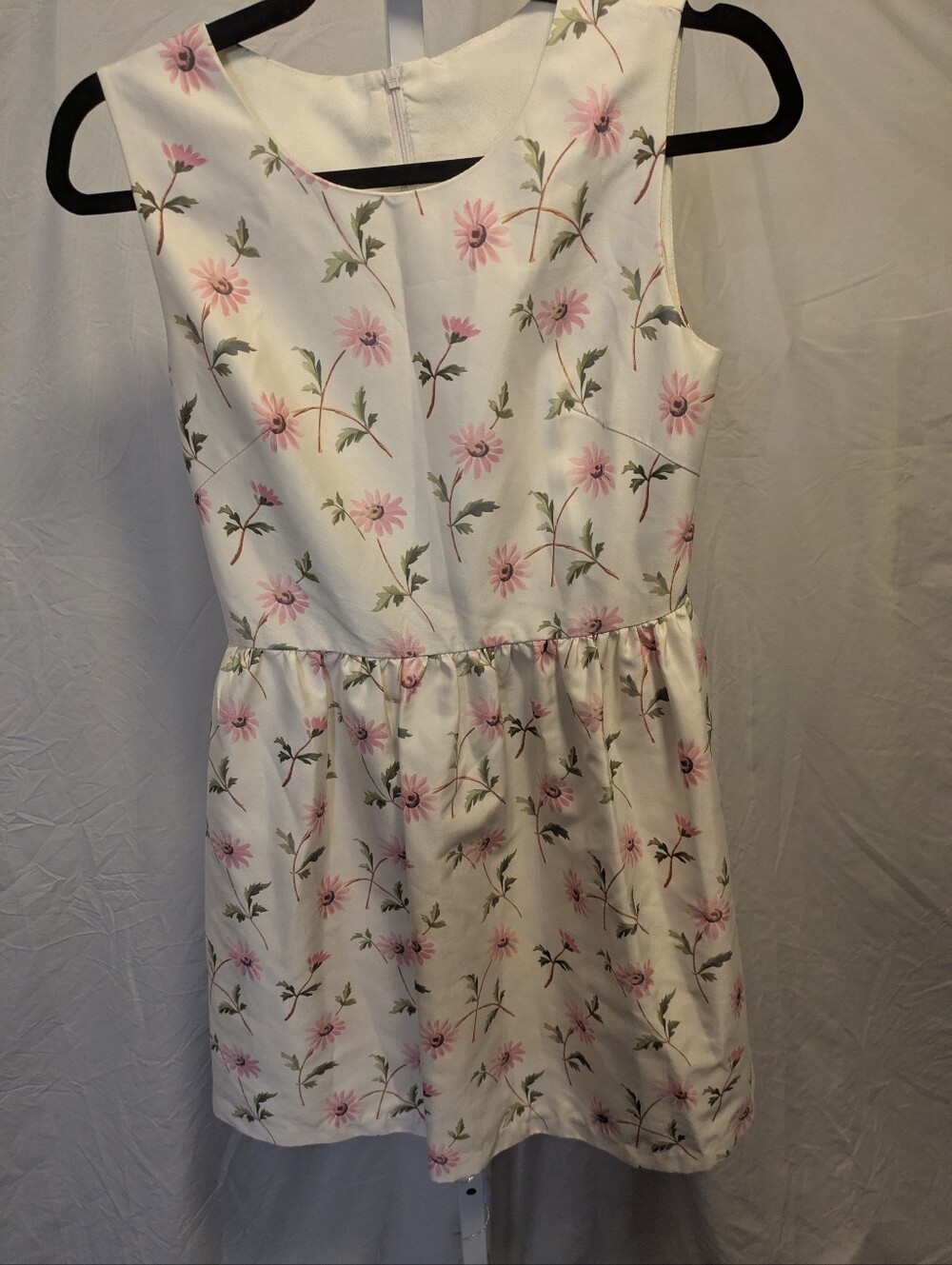 RED Valentino Cream Pink Daisy Floral Sleeveless Fit & Flare Mini Dress Size 36 - Picture 2 of 6